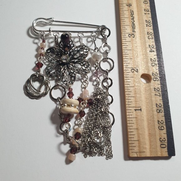 Handmade By Donovan Kilt Brooch Dangle Pin Artisan Upcycled Twice Loved - Picture 2 of 6